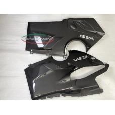 Carbonvani - Ducati Panigale V4 / S / R Carbon Fiber Belly Pan For Akrapovic Exhaust (2 piece kit) (2022+) Carbonvani - Ducati Panigale V4 / S / R Carbon Fiber Belly Pan For Akrapovic Exhaust (2 piece kit) (2022+)
